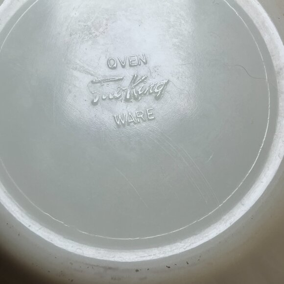 AS-IS Vintage Fire King Blue Flower Bowl - Worn - Picture 3 of 6